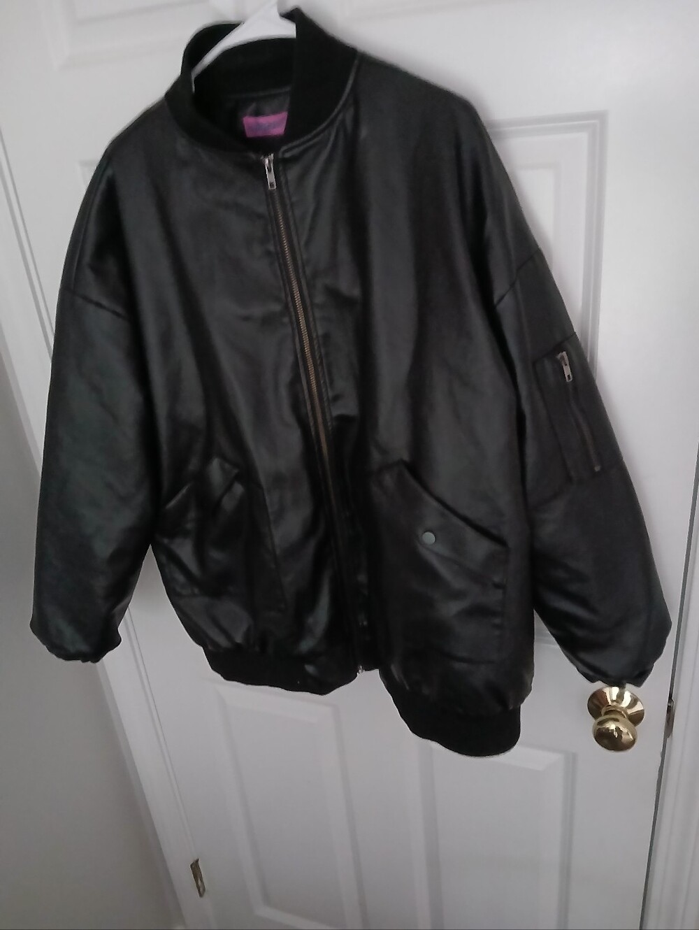 Edikted Black Bomber Jacket with Zip Front Size S